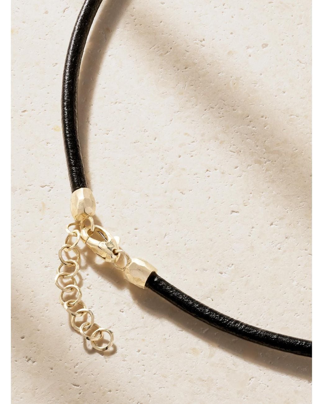 Octavia Elizabeth Blue Jumbo Hidden Gem 18-Karat, And Leather Necklace