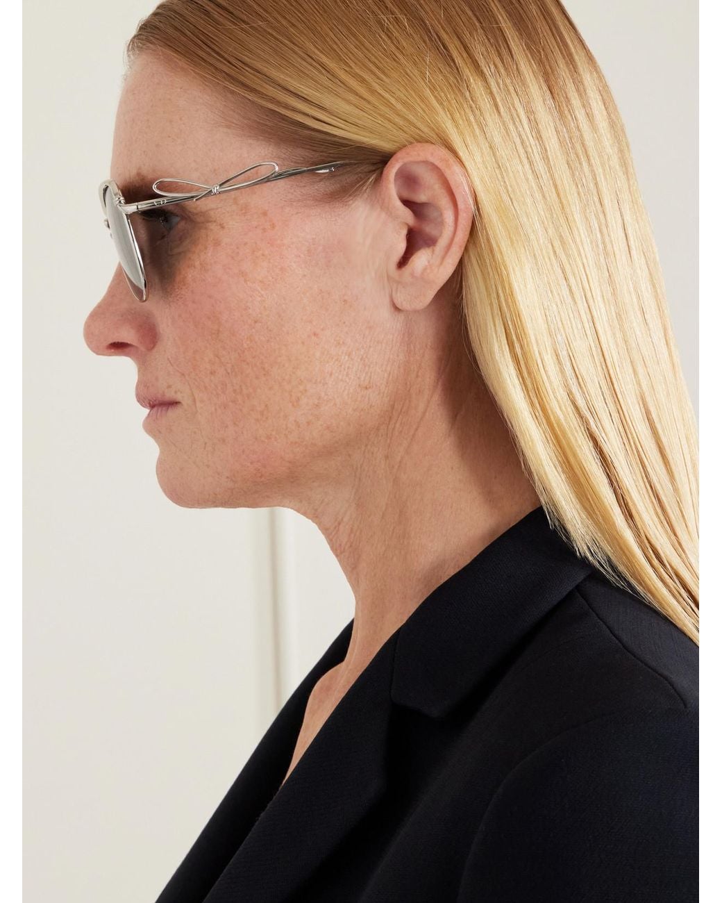 Dior Metallic Dior Bow A1U-Tone Aviator-Style Sunglasses