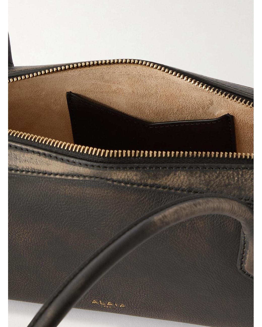 Alaïa Black Le Teckel Medium Textured-Leather Shoulder Bag