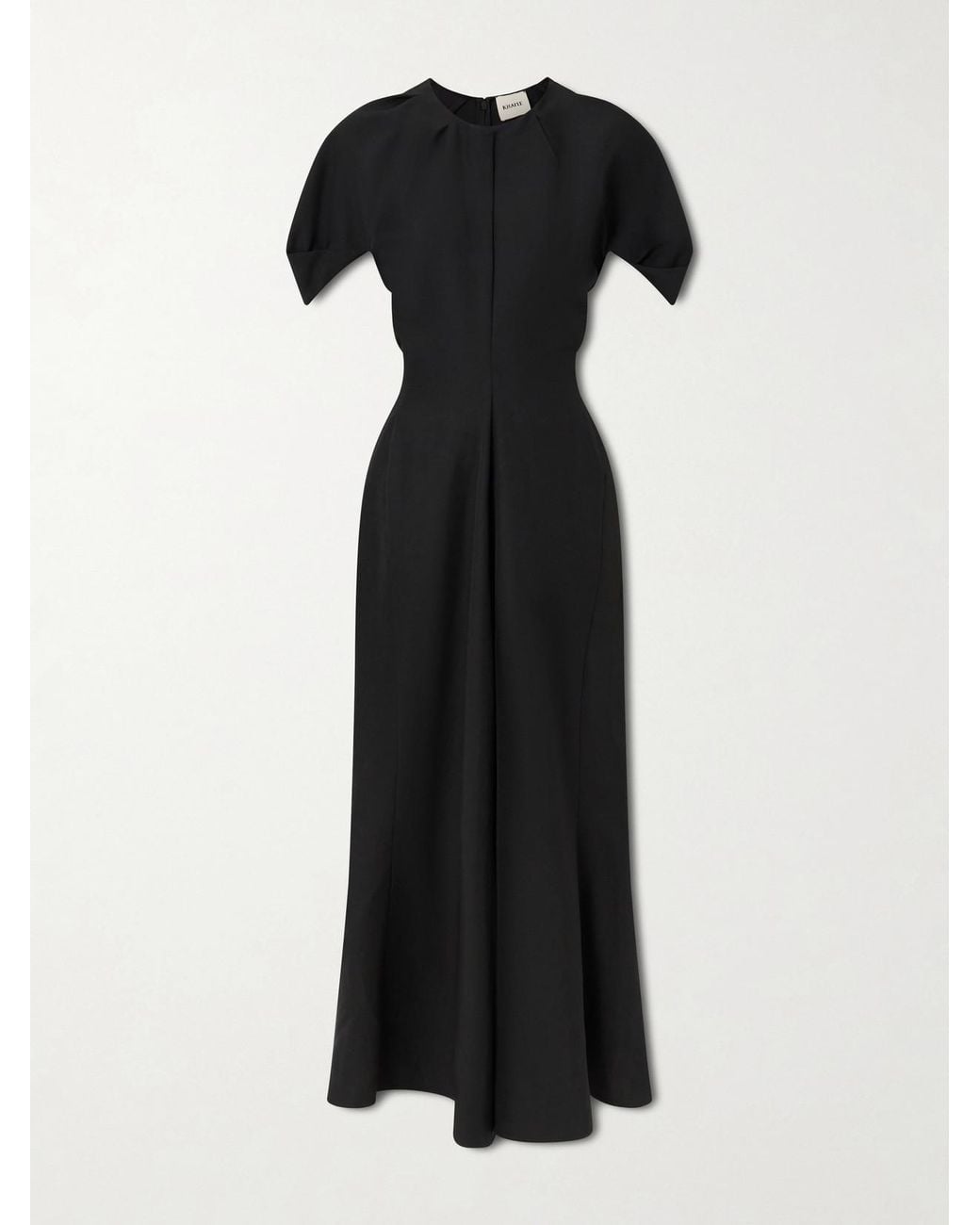 Khaite Black Ria Woven Midi Dress