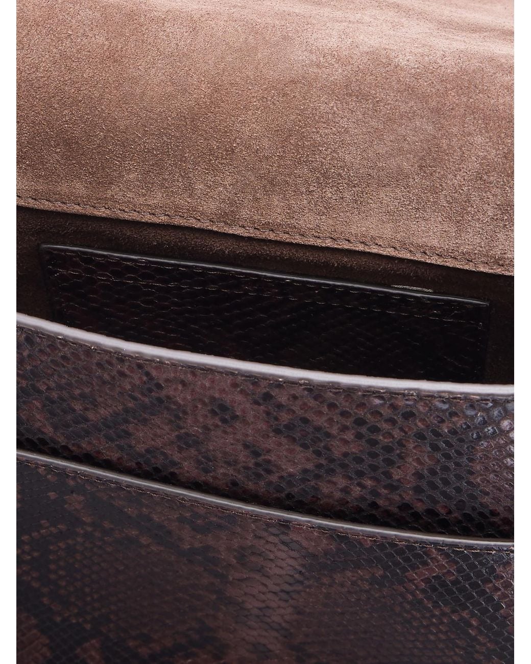 Chloé Brown Marcie Snake-Effect Leather Shoulder Bag