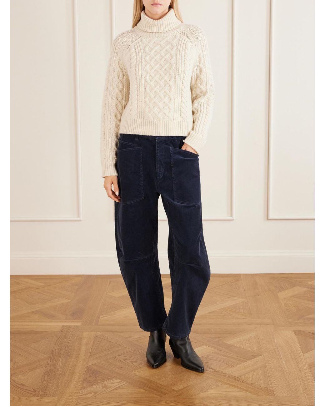 Nili Lotan Natural Ezren Wool Turtleneck Sweater