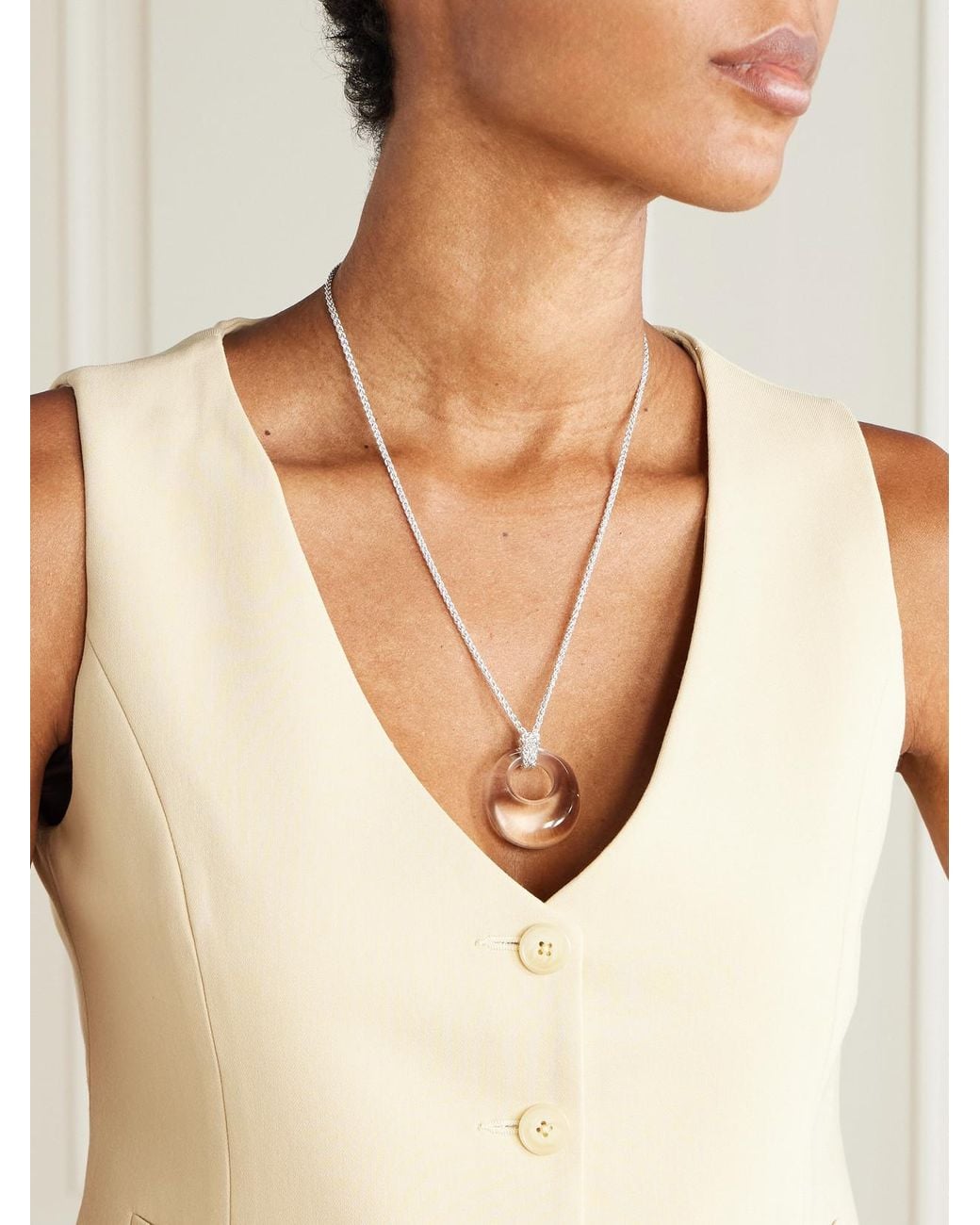 Loren Stewart Natural Moonrise Sterling Quartz Necklace