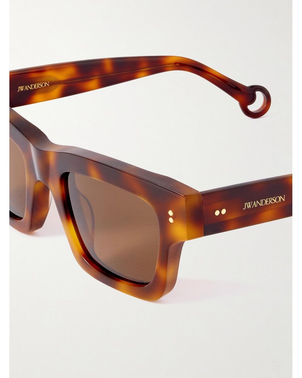 J.W. Anderson Brown Rectangular-Frame Acetate Sunglasses