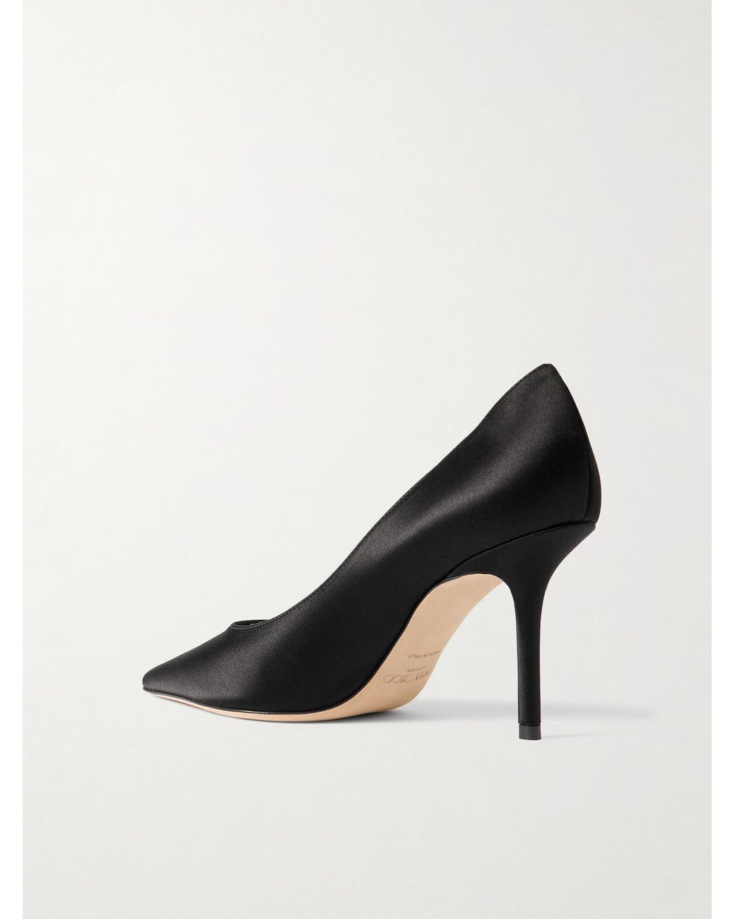 Jimmy Choo Black Love 85 Satin Pumps