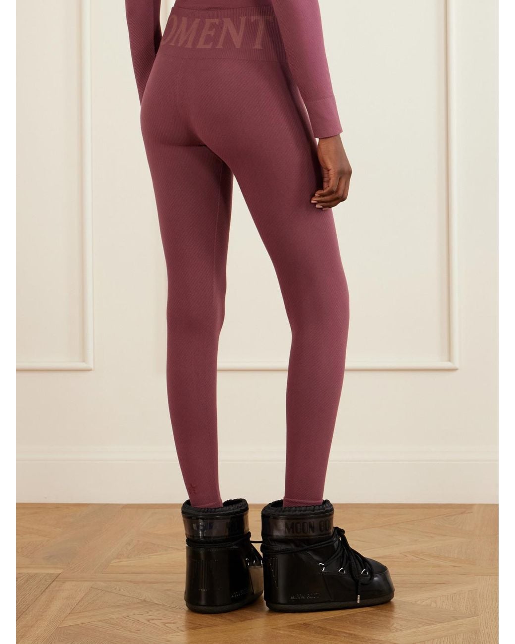 Perfect Moment Logo-Embroidered Thermal Modal And Cashmere-Blend Leggings