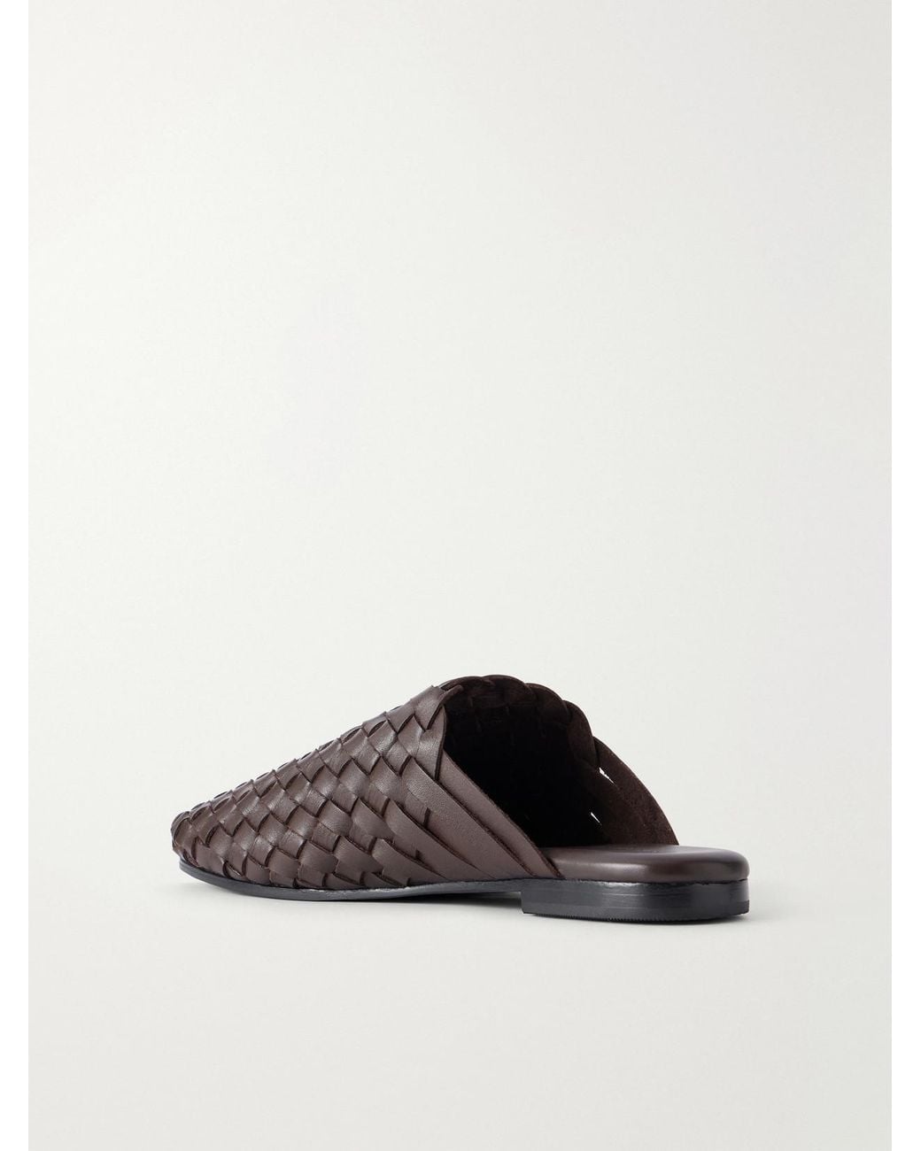 St. Agni Brown Bunto Woven Leather Slip-Ons