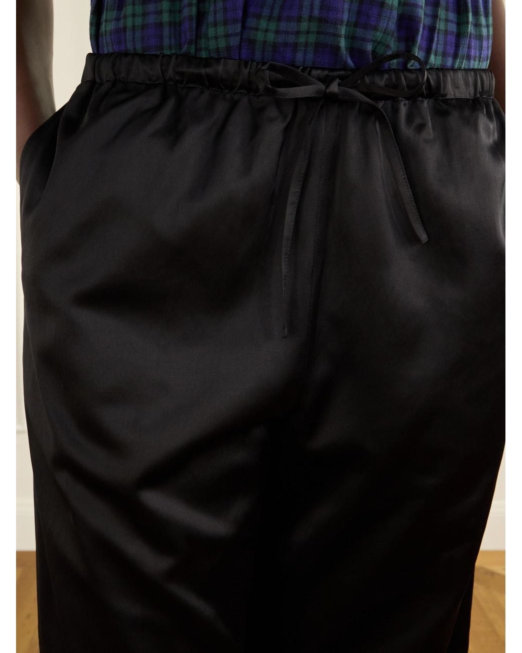 Dries Van Noten Blue Puvis Wide-Leg Satin Pants