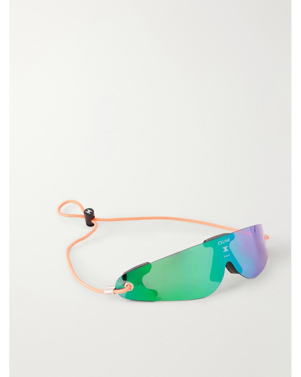 Céline Green Runner Shield-Style Injection Sunglasses