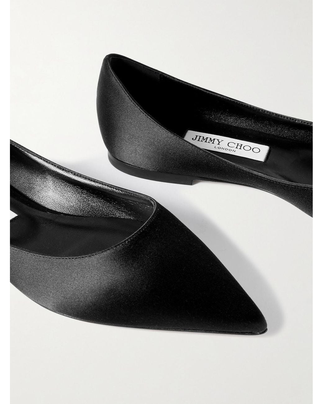 Jimmy Choo White Love Satin Flats