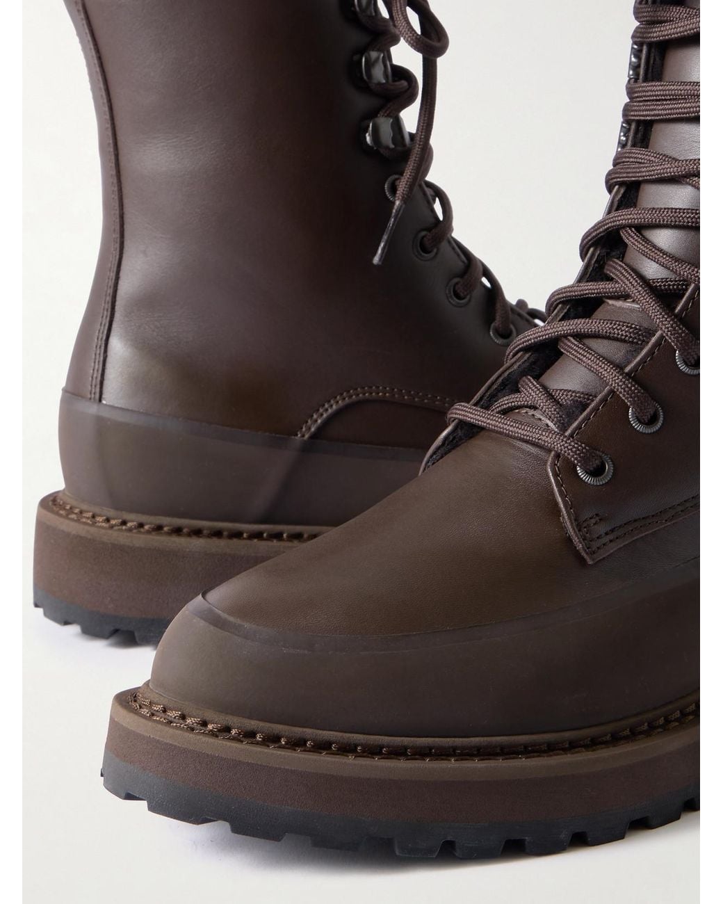 Le Monde Beryl Brown Dolomite Shearling-Lined Leather Ankle Boots