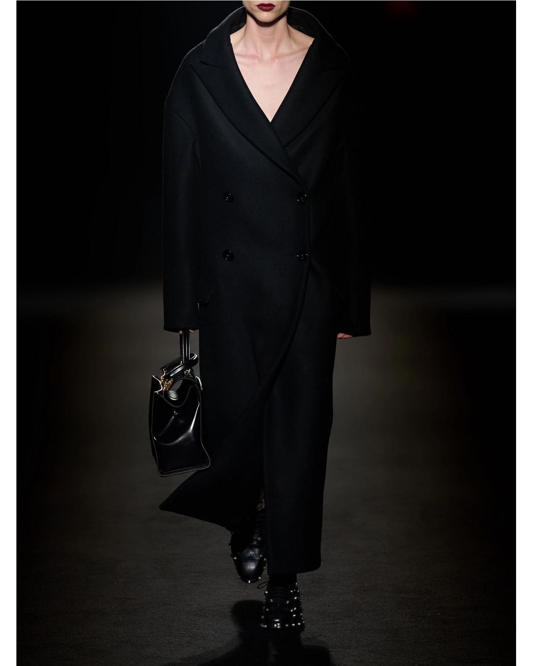 Balenciaga Black Stola Wool Coat