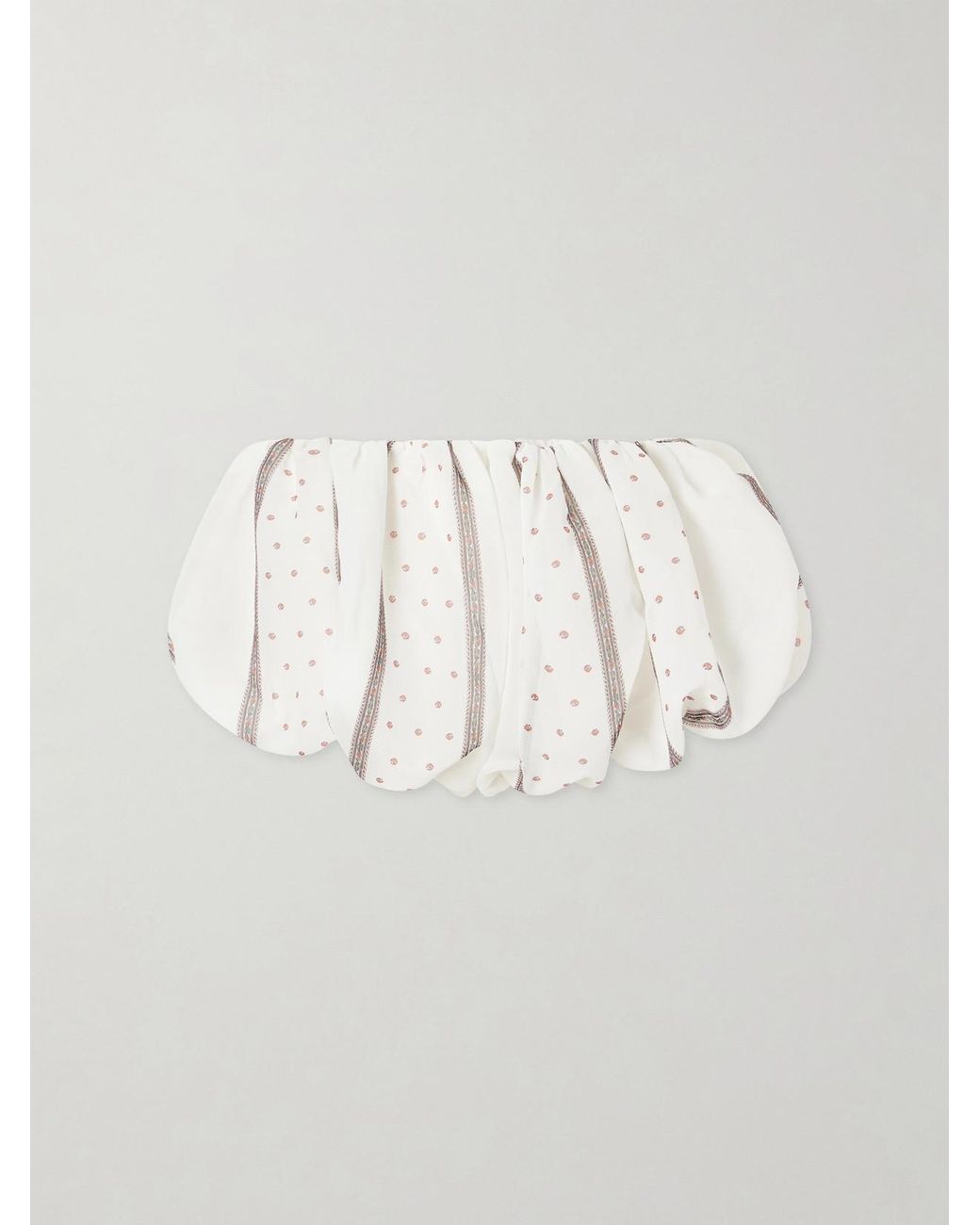 LIBEROWE Natural Polka-Dot Gathered Silk-Chiffon Shorts