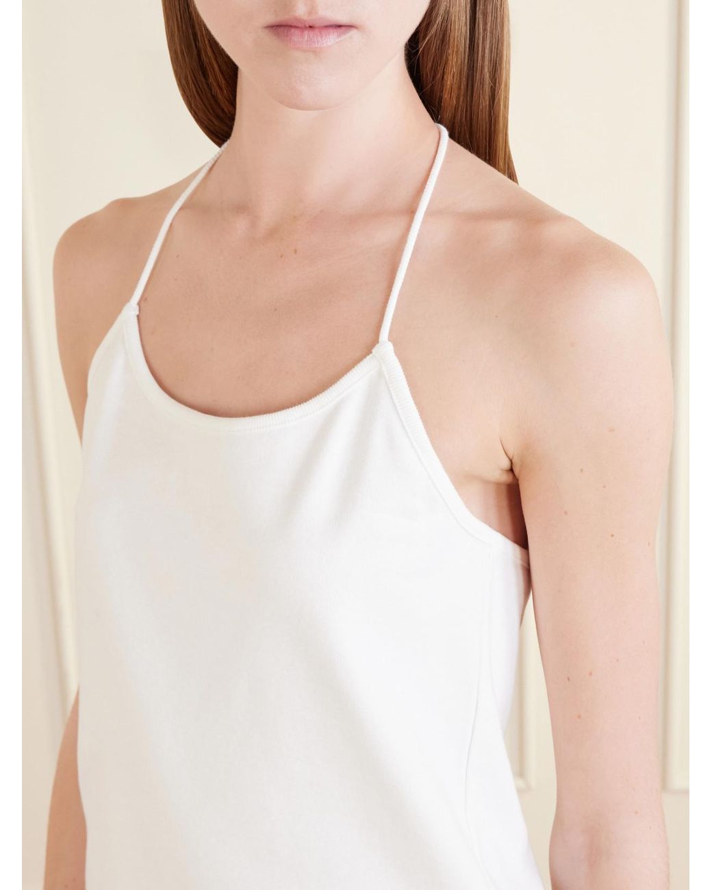 Still Here White Toggle Cotton Tank Top