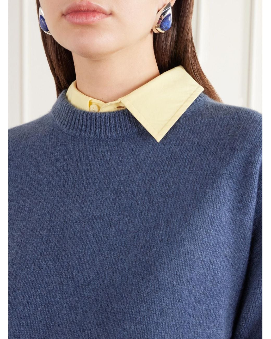 The Elder Statesman Blue Zuma Cashmere Sweater