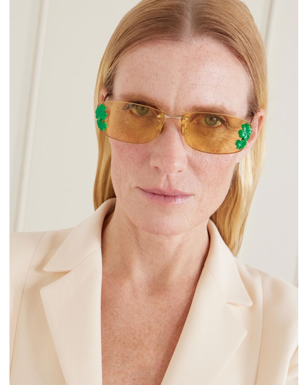 Dior Metallic Dior Clover S1U Rectangular-Tone Sunglasses