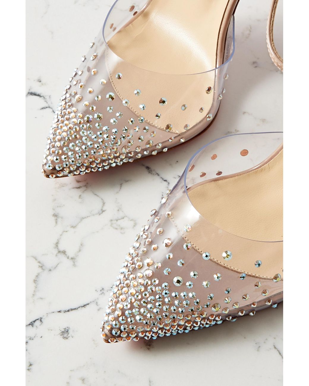 Christian Louboutin Spikaqueen 100 Crystal-embellished Pvc And