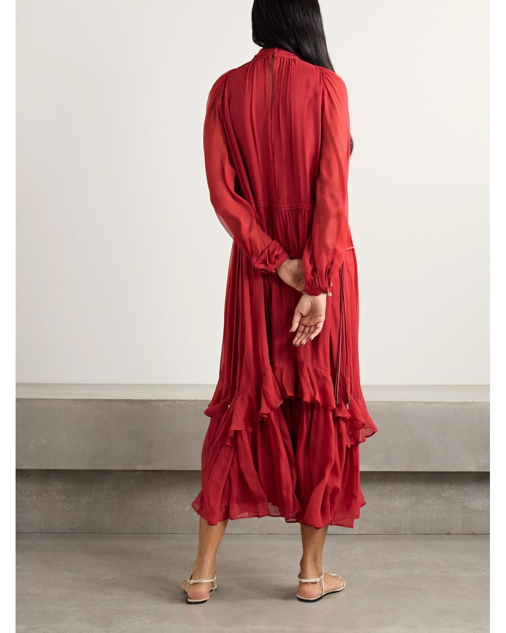 la ligne silk dress LA LIGNE Asymmetric draped satin maxi dress
