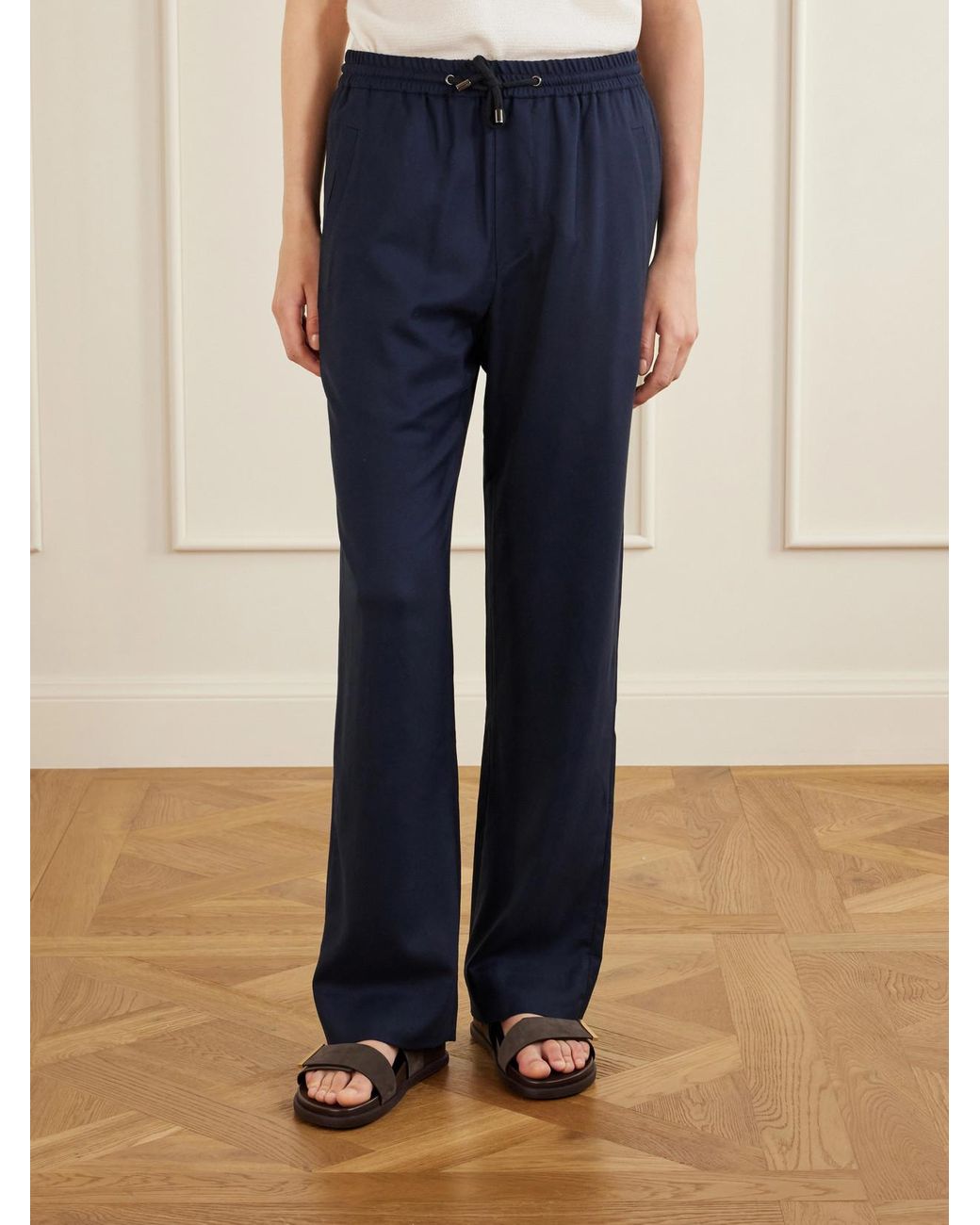God's True Cashmere Blue Soul Cashmere Straight-Leg Pants