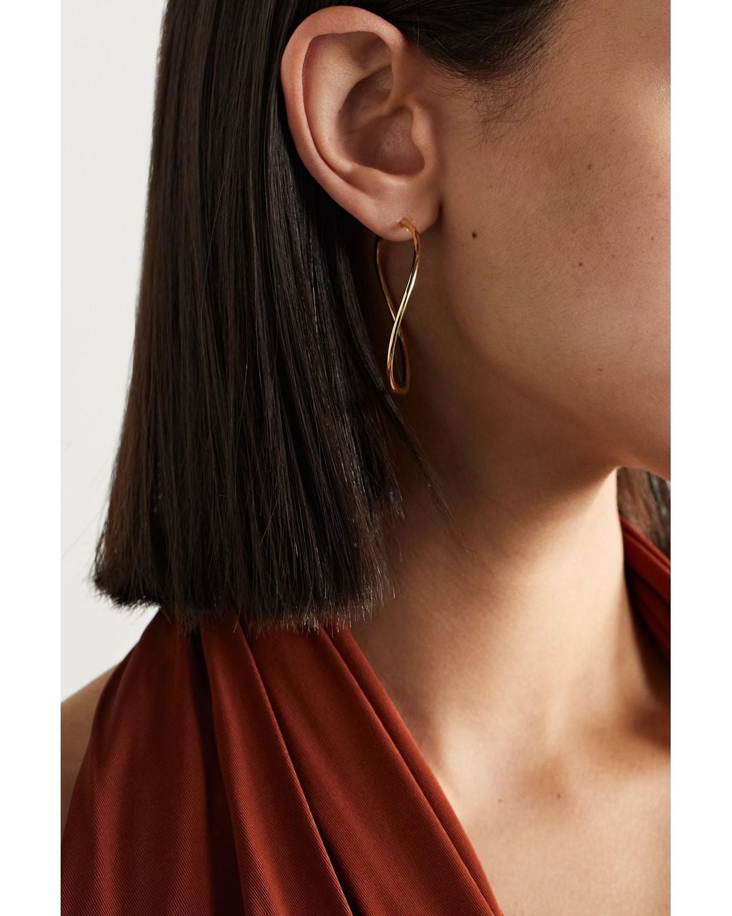 Anita Ko Natural Twisted 18-Karat Hoop Earrings