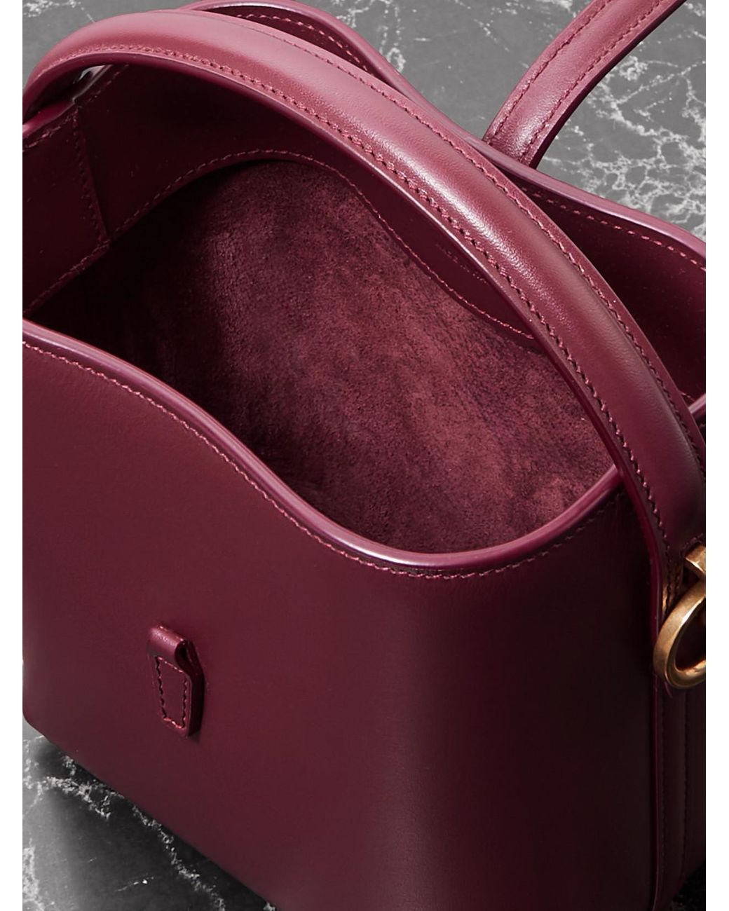Saint Laurent Purple Le 37 Mini Leather Bucket Bag