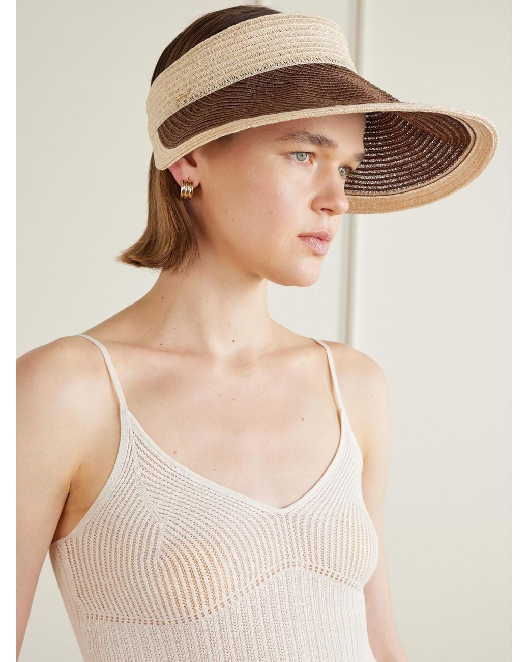 Eugenia Kim Brown Trixie Hemp Knitted Visor