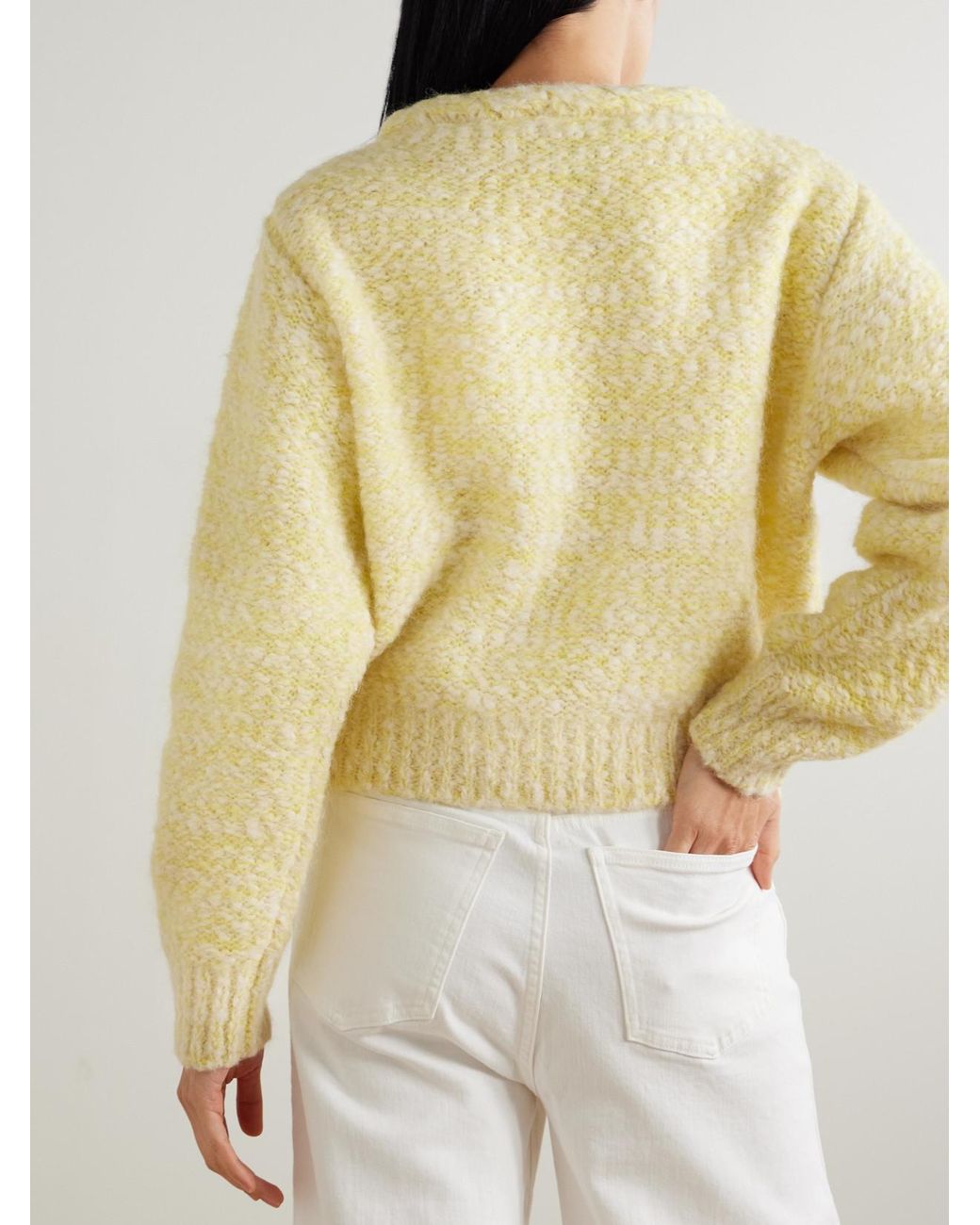Isabel Marant Yellow Dorota Cable-Knit Alpaca-Blend Sweater