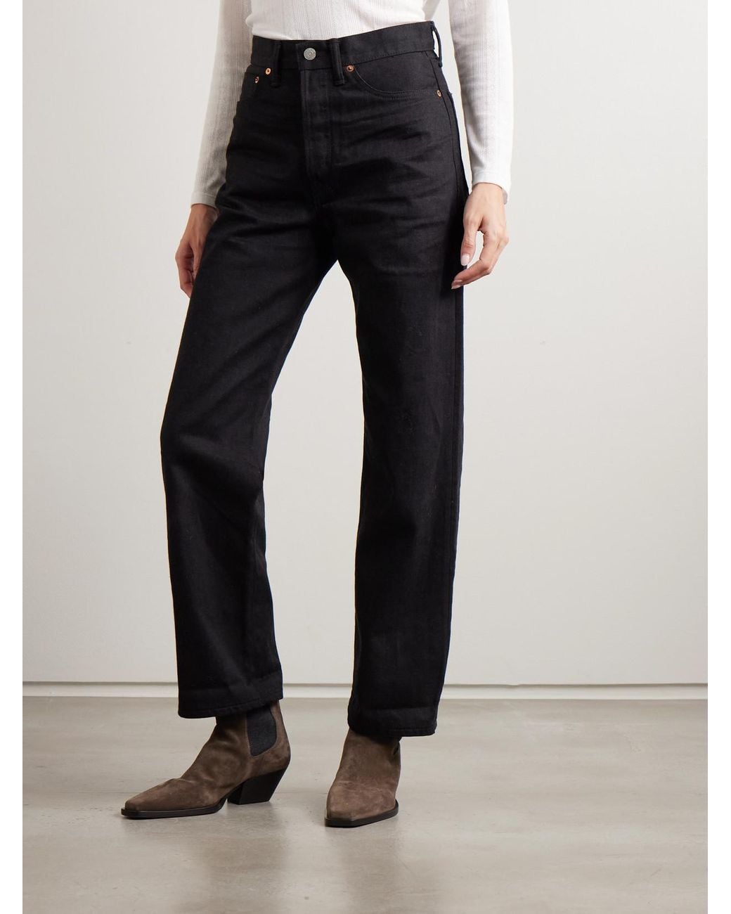 RRL Black High-Rise Wide-Leg Jeans