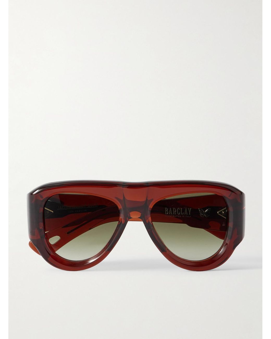 Jacques Marie Mage Brown Barclay Aviator-Style Acetate Sunglasses