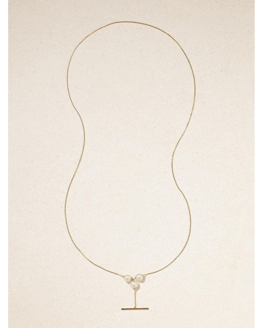 Mizuki Natural 14-Karat Pearl Necklace
