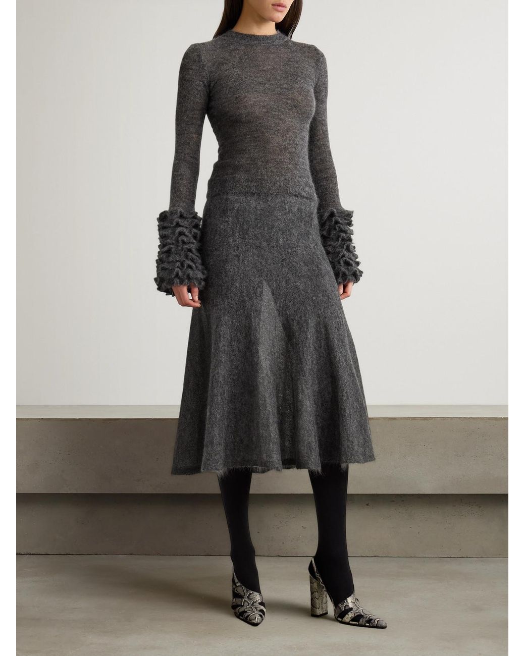 Alaïa Gray Wool Skirt
