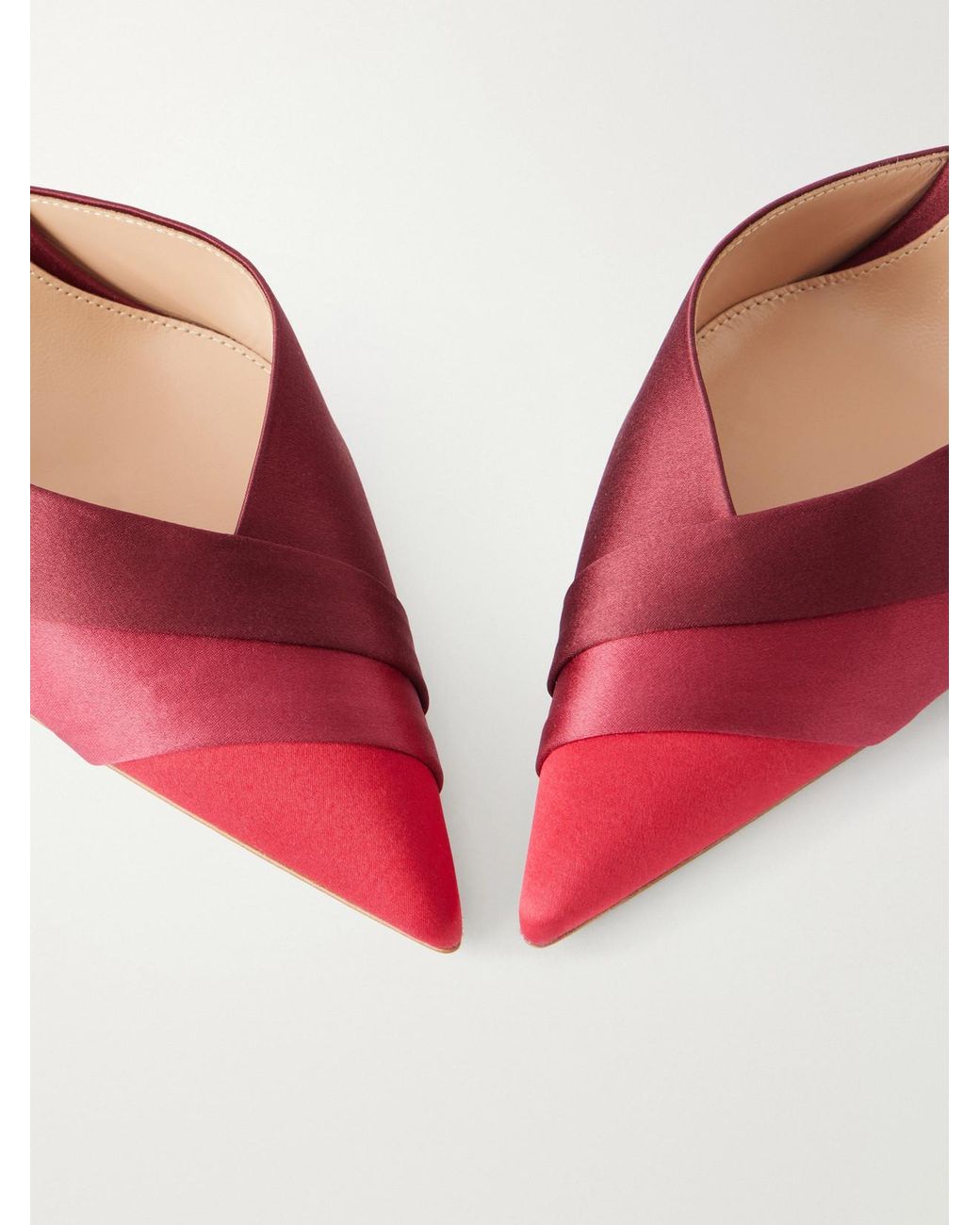 Gianvito Rossi Red 95 Satin Pumps