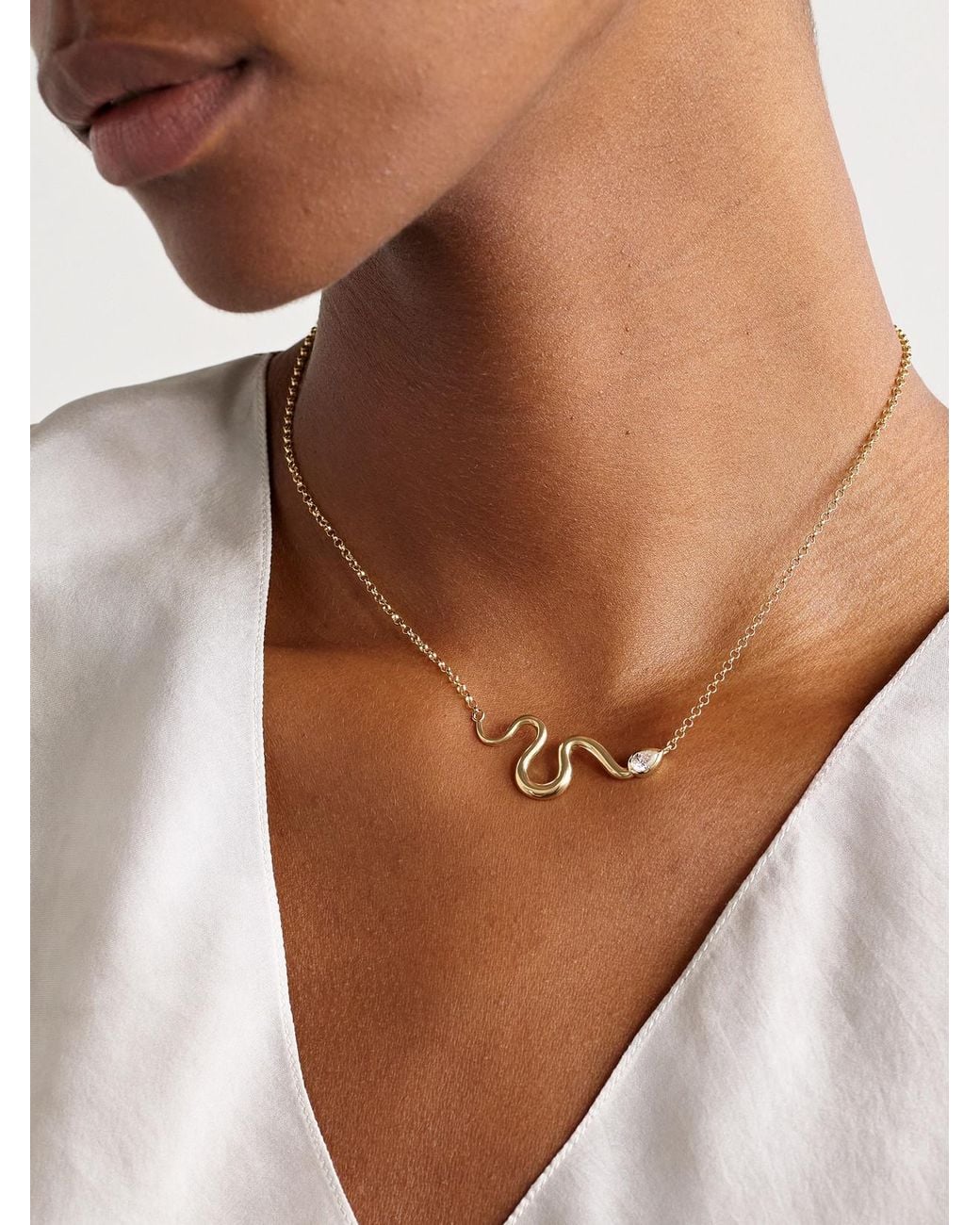 L'Atelier Nawbar Natural Boa 18-Karat Diamond Necklace