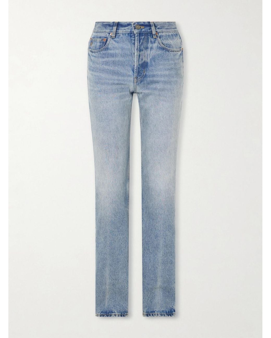 Saint Laurent Blue Nico High-Rise Straight-Leg Jeans