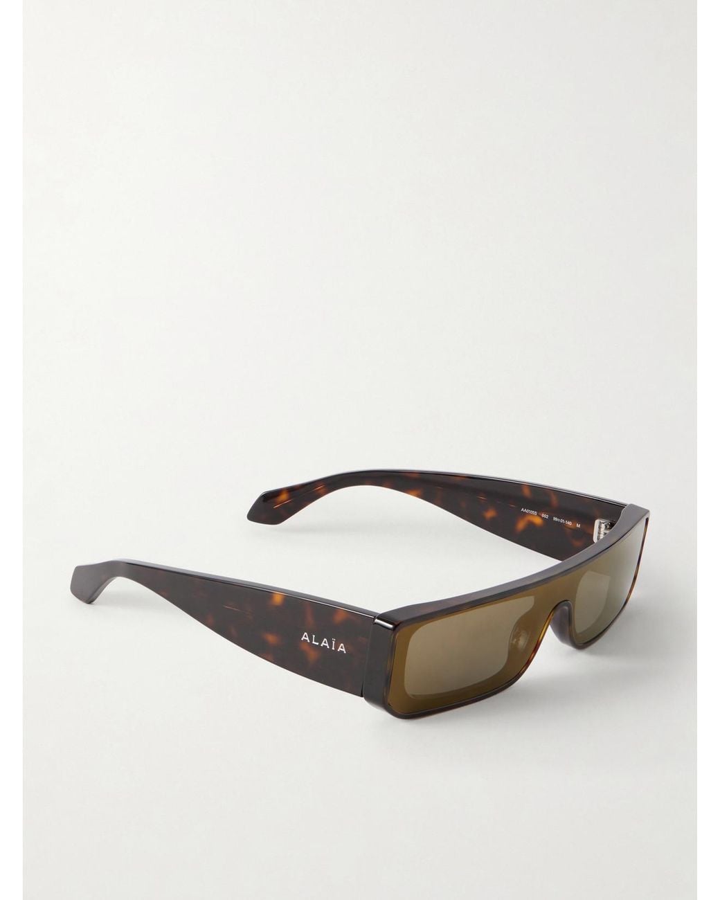Alaïa Gray Square-Frame Tortoiseshell Recycled-Acetate Sunglasses