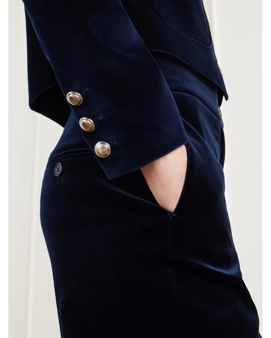 Altuzarra Blue Bernadette Cotton-Blend Velvet Jacket
