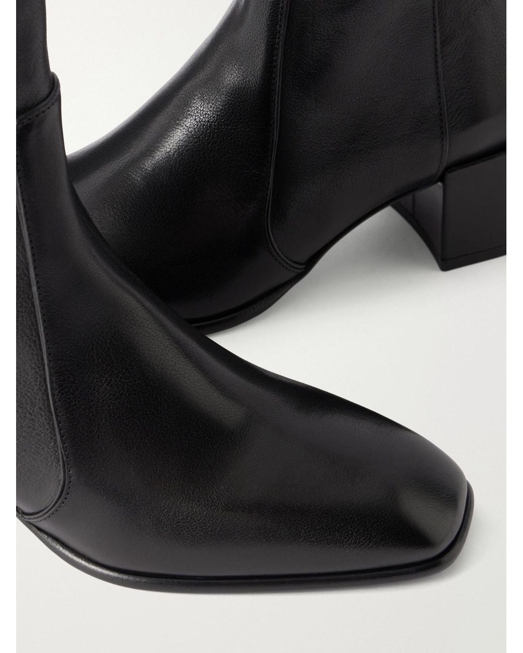 Jimmy Choo Black Eliot 45 Full-Grain Leather Ankle Boots