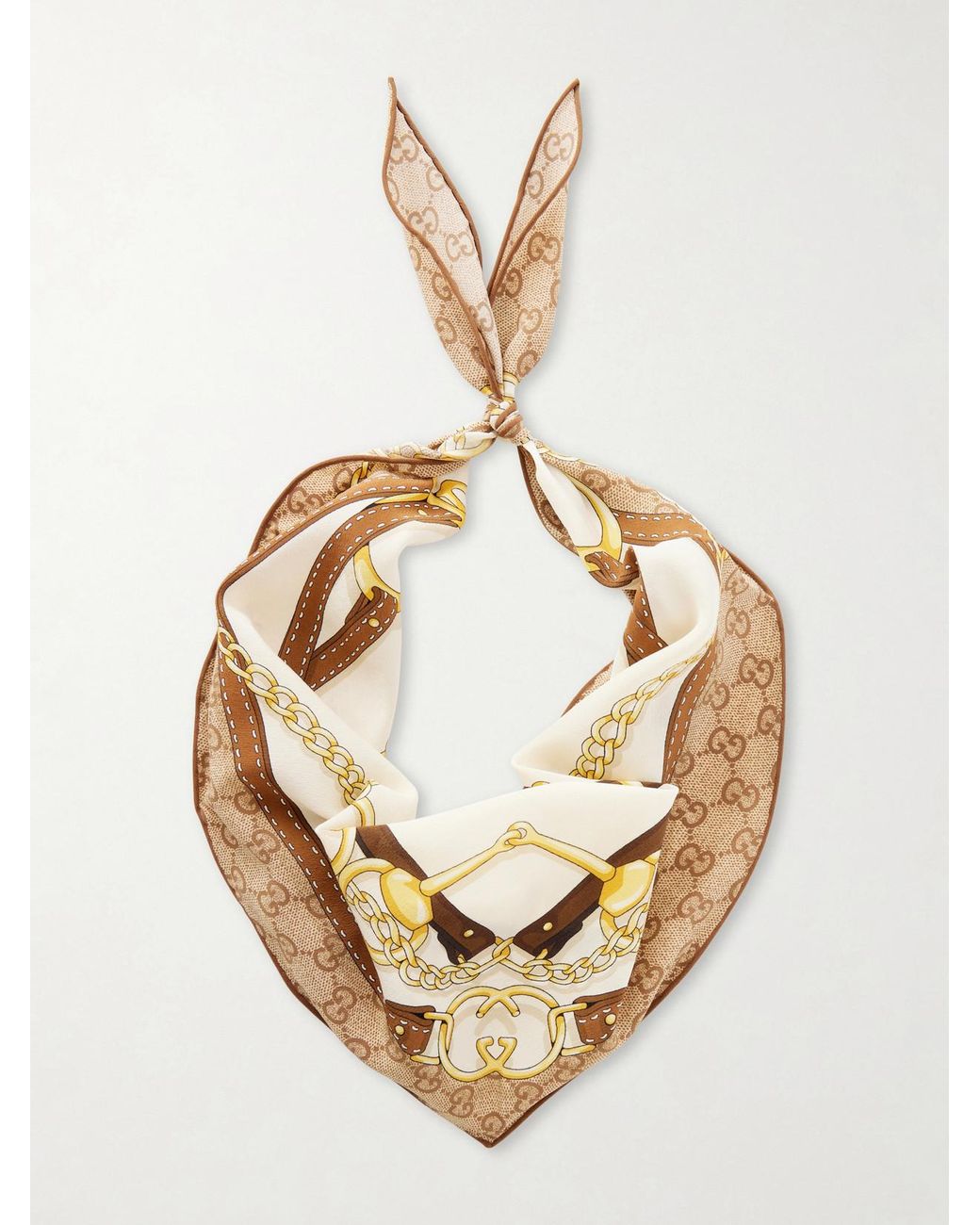 Gucci Metallic Printed Silk-Twill Scarf
