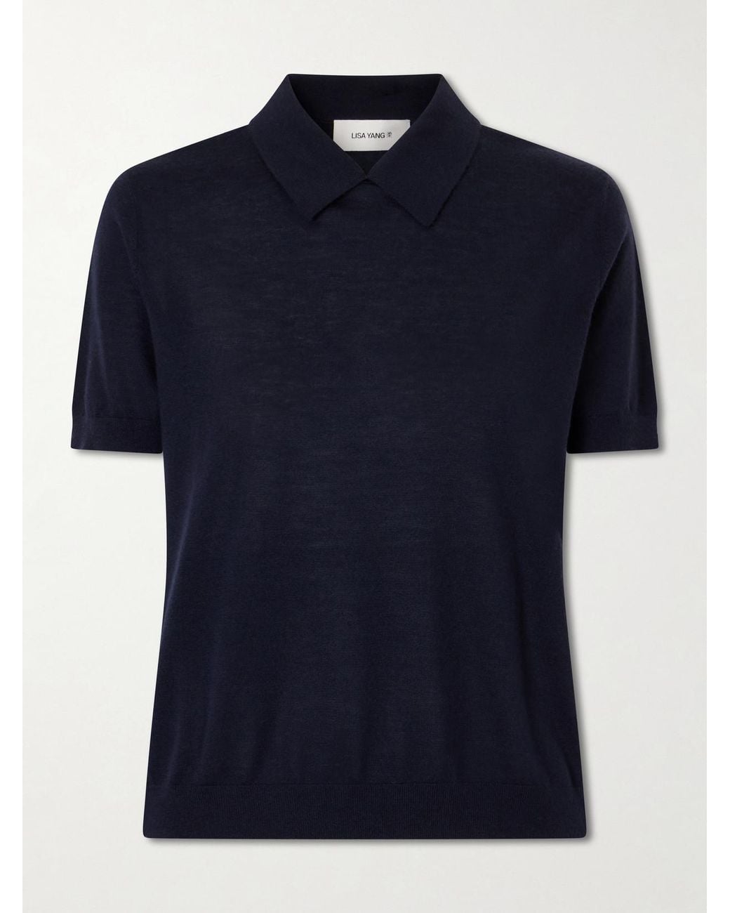 Lisa Yang Blue Naara Cashmere Polo T-Shirt