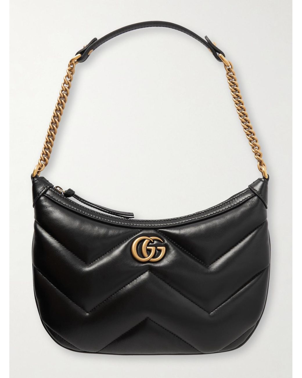 Black quilted gg sales marmont 2.0 bag