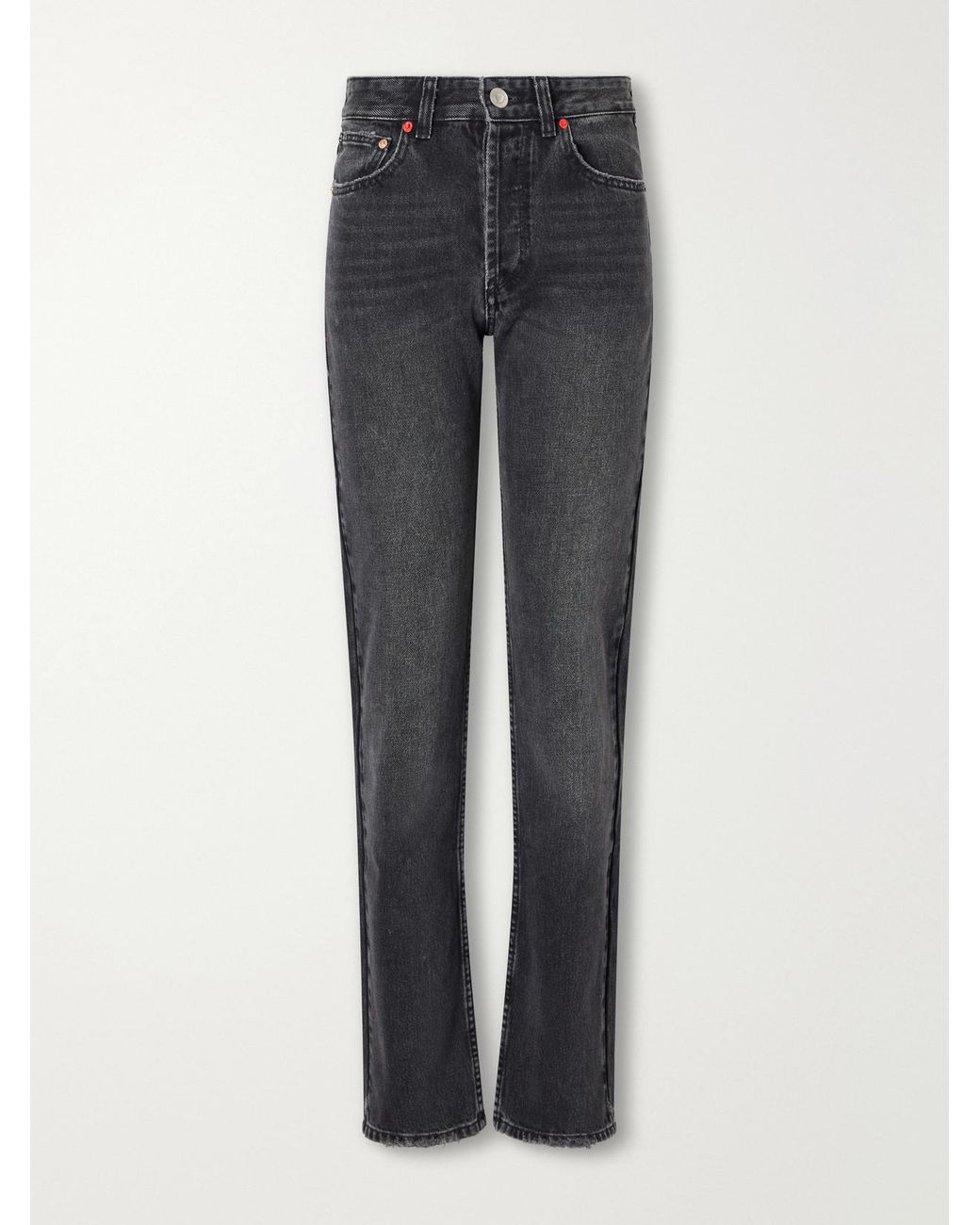 Isabel Marant Gray Daya Mid-Rise Straight-Leg Jeans