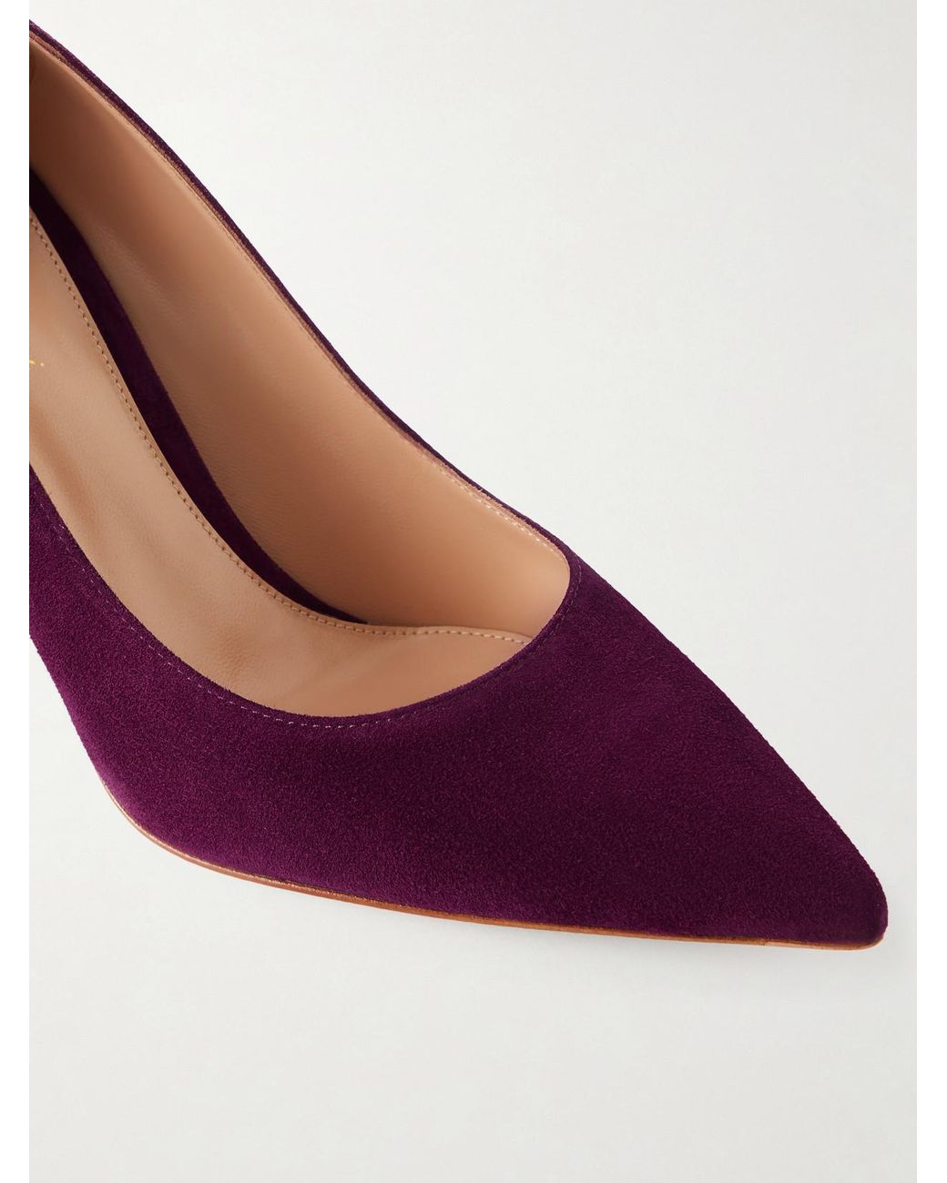 Gianvito Rossi Purple 85 Suede Pumps