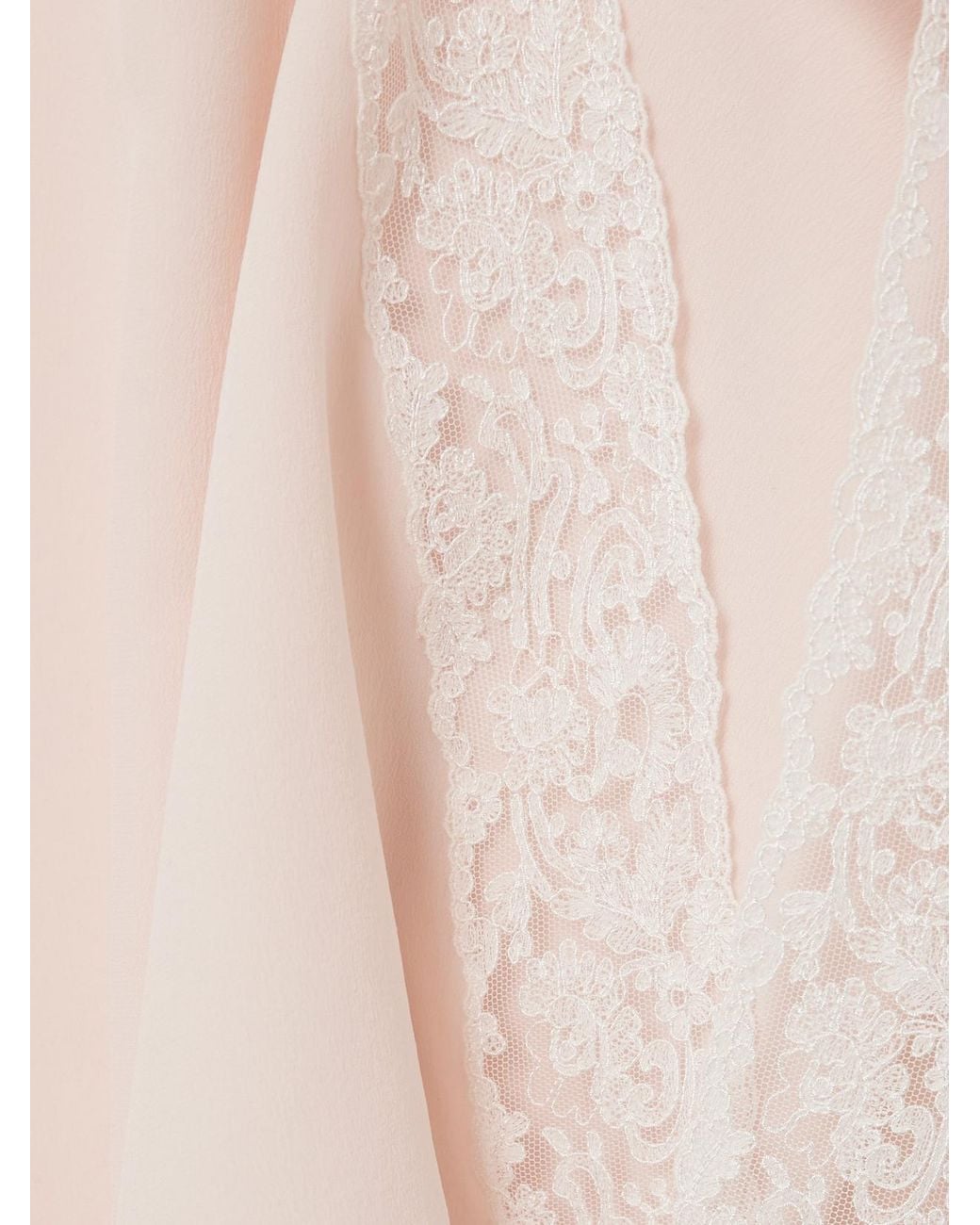 Chloé Pink Lace-Trimmed Silk Crepe De Chine Maxi Dress