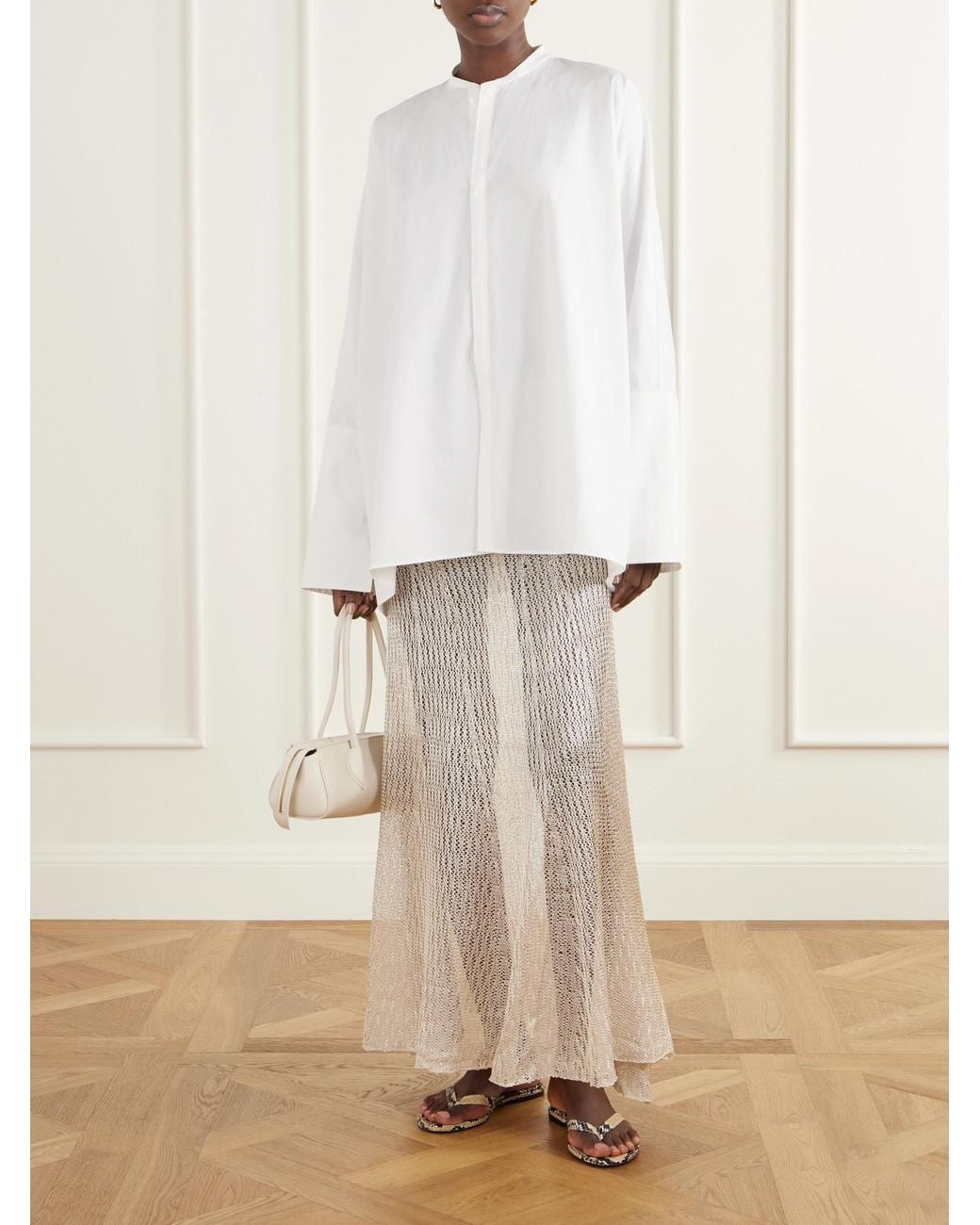 Ruohan White Kael Asymmetrical Cotton-Poplin Shirt