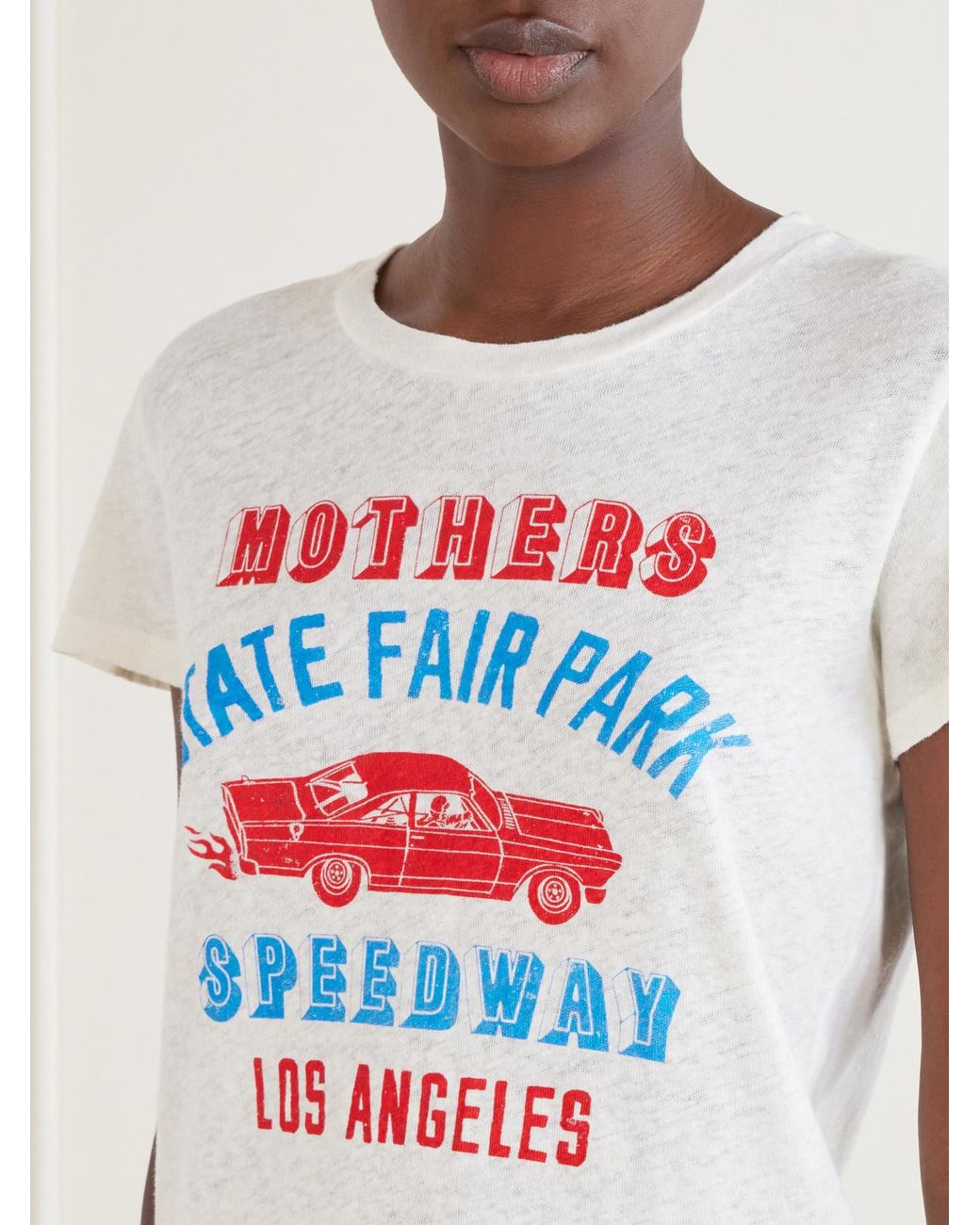 Mother White The Lil Sinful Printed Cotton And Linen-Blend Jersey T-Shirt