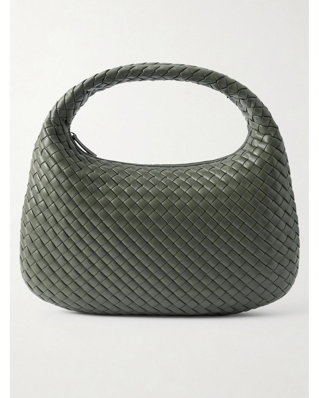 Bottega Veneta Green Veneta Large Intrecciato Leather Shoulder Bag