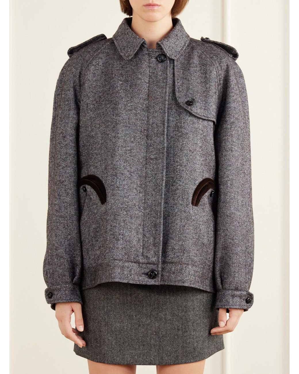 Blazé Milano Gray Chausie Wool-Blend Jacket