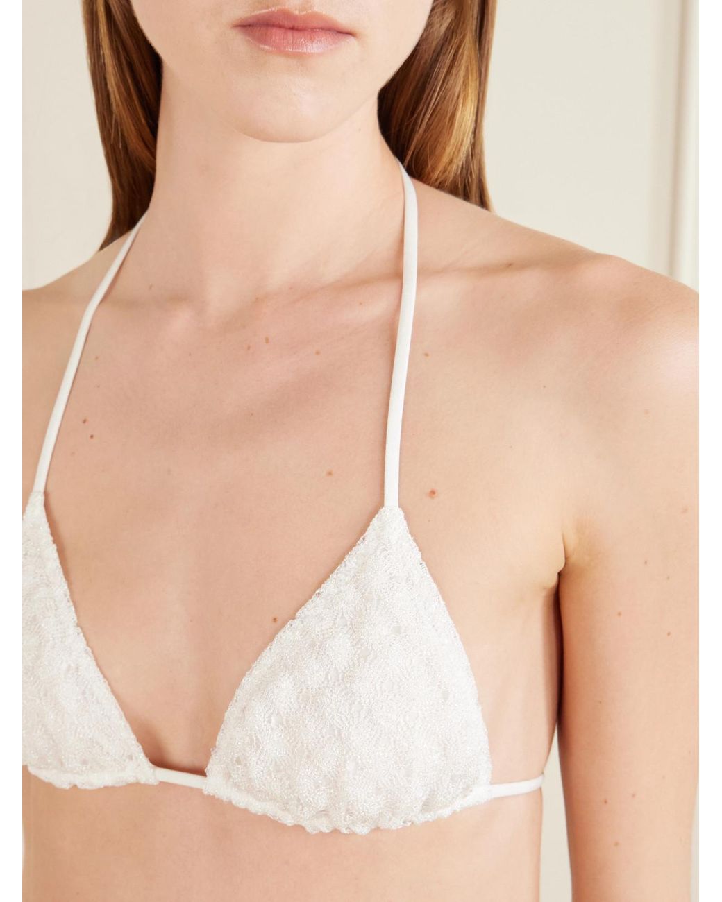 Missoni White Mare Printed Halterneck Triangle Bikini