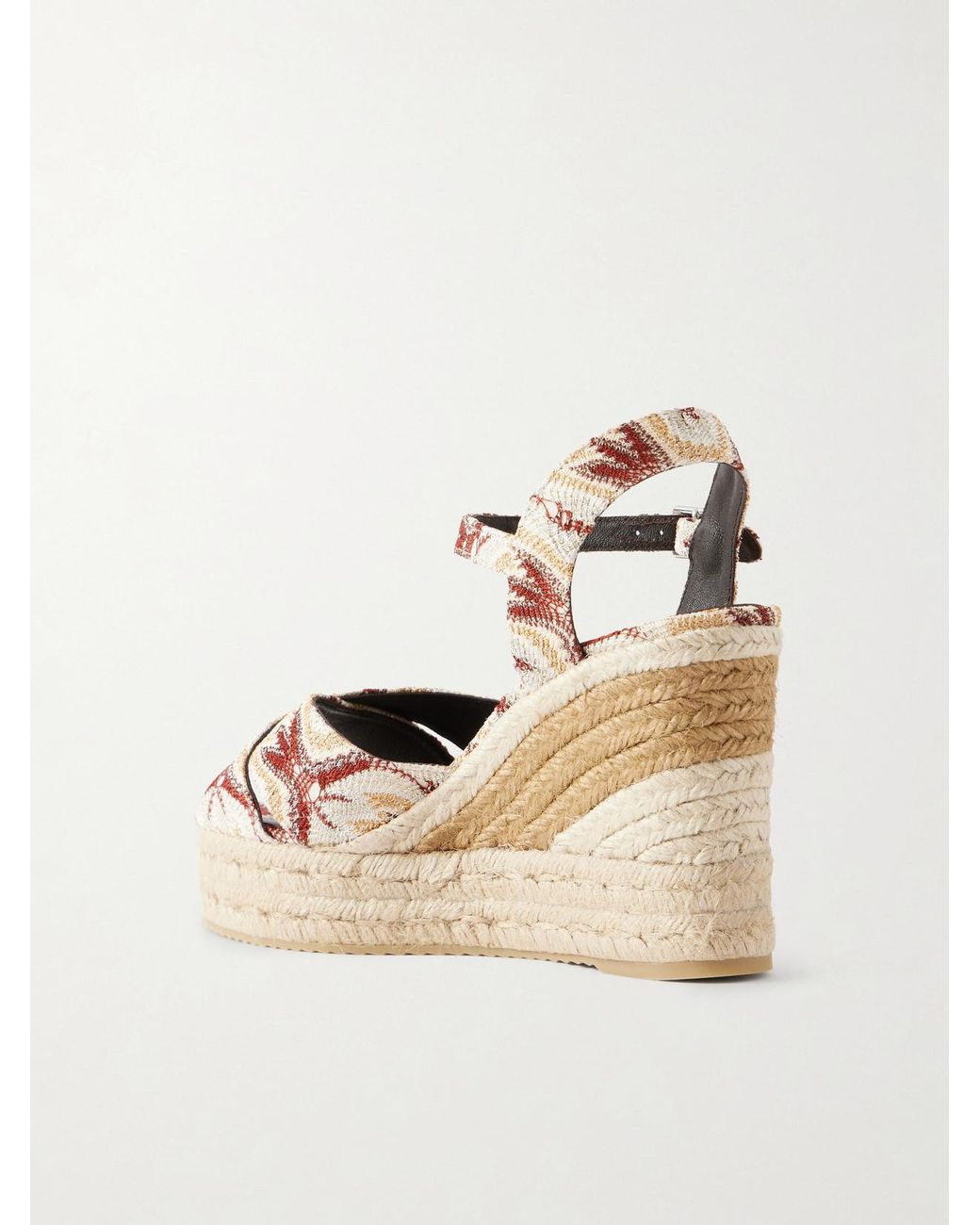 Missoni Natural Carmen Striped Woven Wedge Sandals