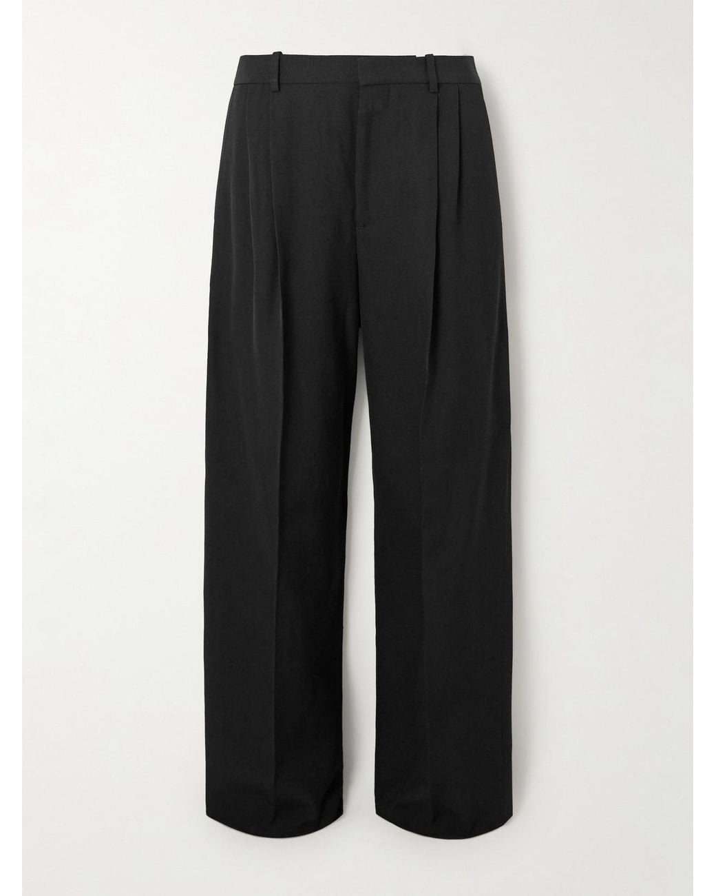 Bottega Veneta Black Grain De Poudre Wide-Leg Pants